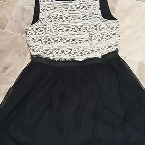 Black and white lace dress